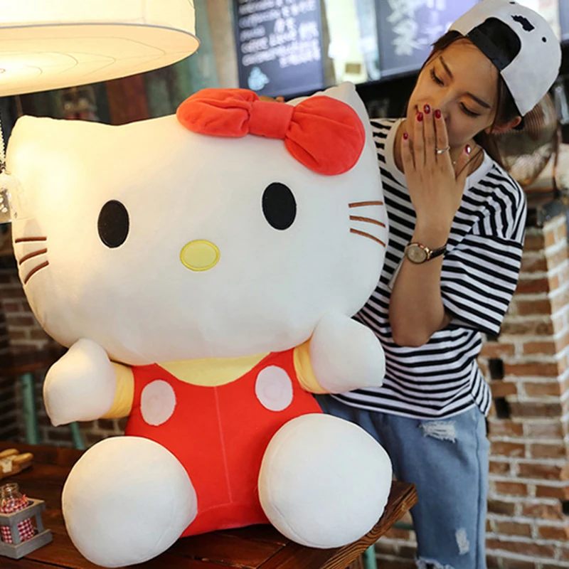 Hello Kitty Plush Toy Sanrio Plushie My Melody Doll Kawaii Hello Kitty Stuffed Kuromi Cinnamoroll Cushion Sofa Pillow Girl Gift