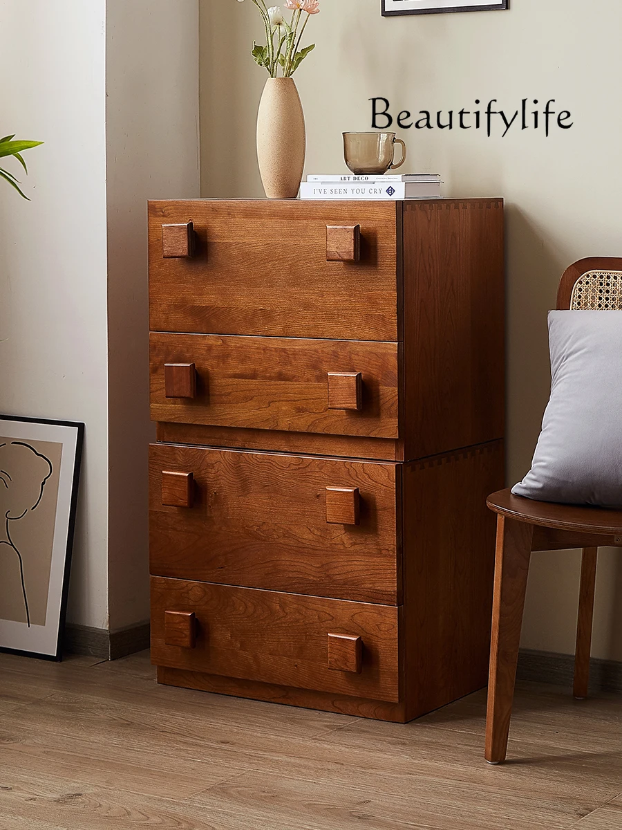 

American Retro Solid Wood Chest of Drawers Household Minimalist Chest of Drawer