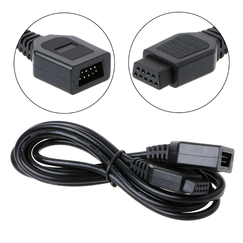 1.8 Meters Controller Extension Cable Connection Line for Sega 2 Black