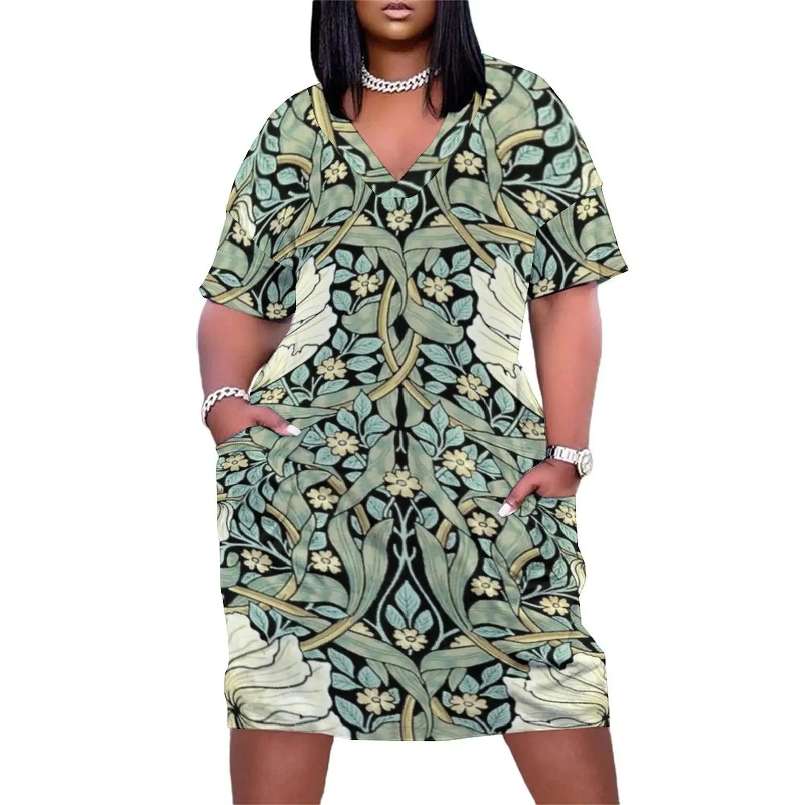 

William Morris - pimpernel Loose Pocket Dress Women"s summer long dress festival outfit women women"s evening dress 2024