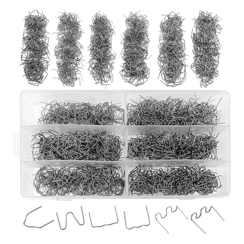 

ABPR-1200 Plastic Welder Staples 6 Types Hot And Wave Staples For Car Bumper Repair,Architectural Modeling, And Plastic Craft