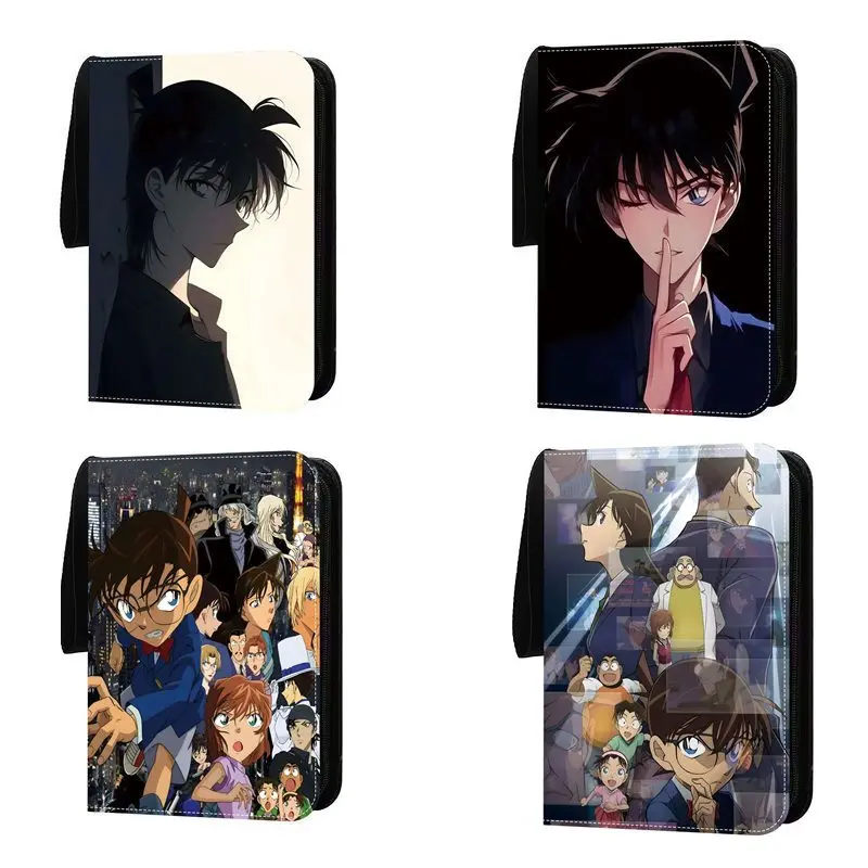 Hot 400/900pcs Detective Conan Card Album Book Folder 4/9 Card Slots Collections Zipper Double Pocket Zipper Card Binder Holder