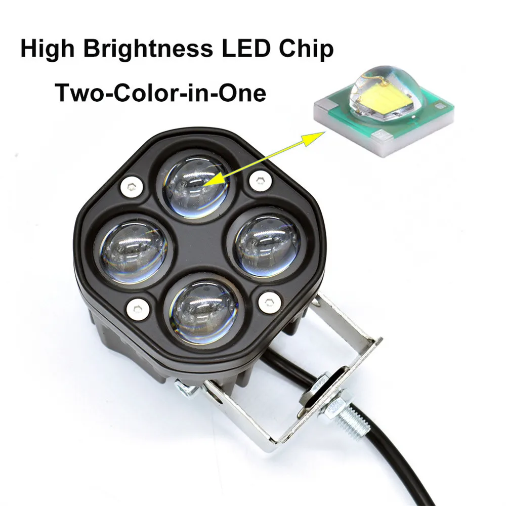 LED-Licht 40W Auto-Scheinwerfer Zweifarbige Motorrad-Spotlights Linse Für LKW ATV UTV Offroad 4x4 Jeep 12V 24V 3 Zoll Nebelscheinwerfer – Detail 3