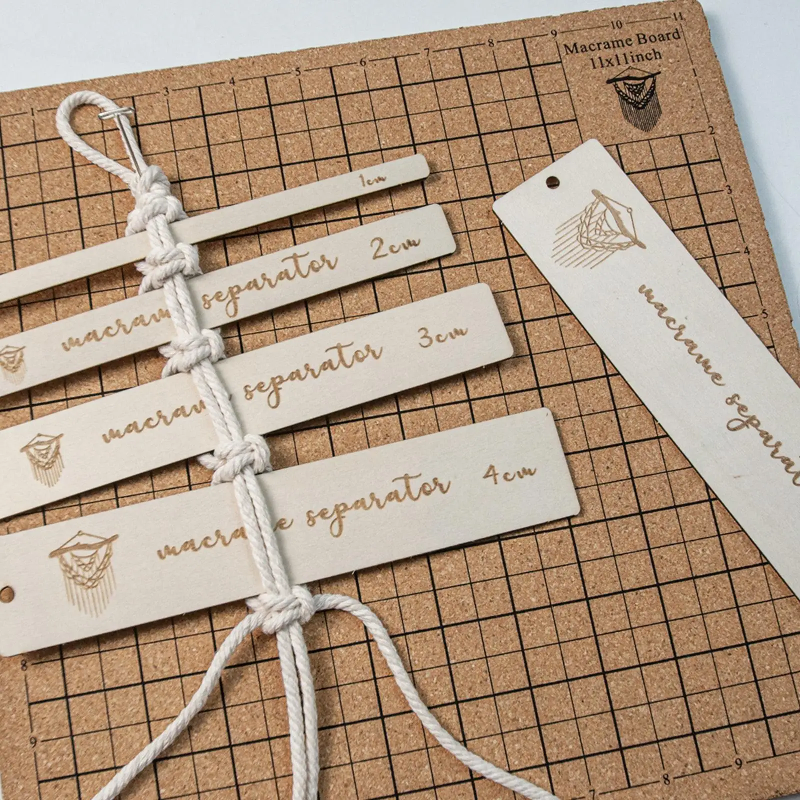 5 Herramientas Separadoras de Macramé de Madera para Nudos de Macramé y Tapicería Tejida