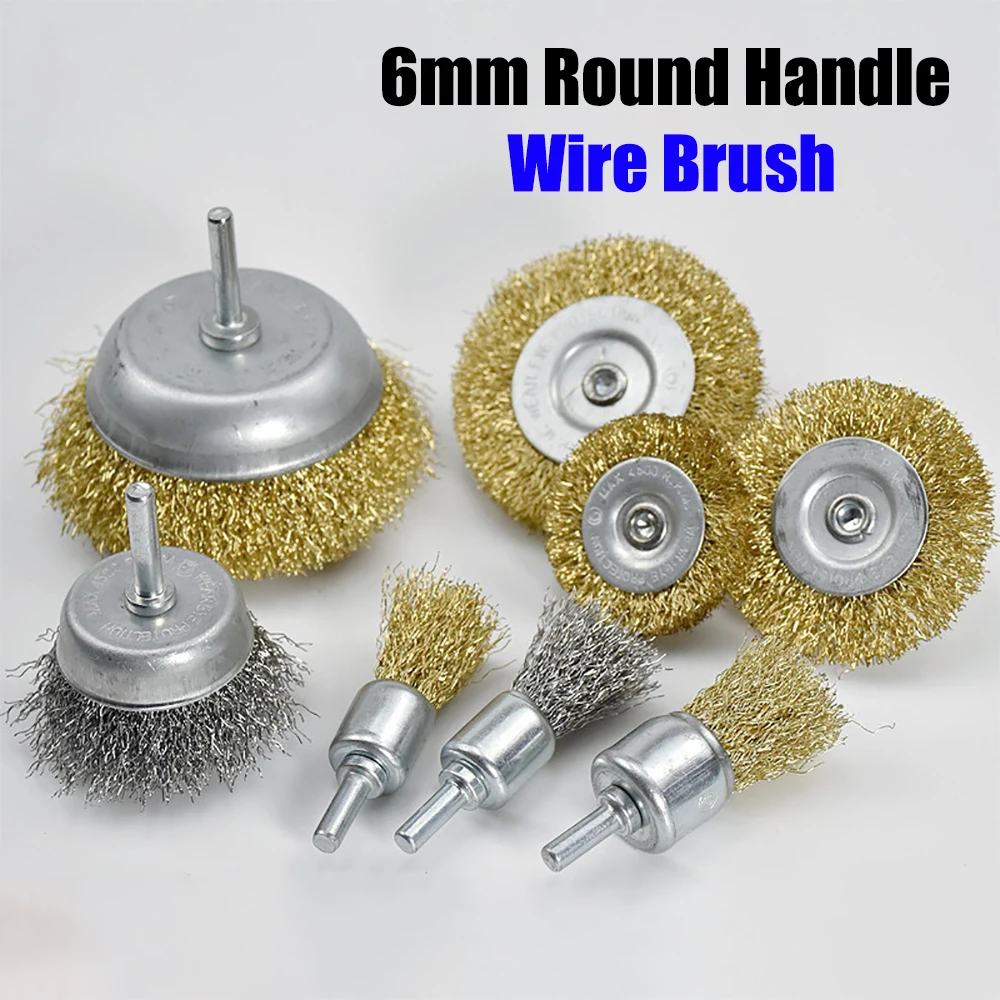

Wire Brush Wheel Cup Brush Set 6mm Shank Wire Wheel Wire Brush for Drill Tool Accessory Metal Rust Removal Polishing Brush