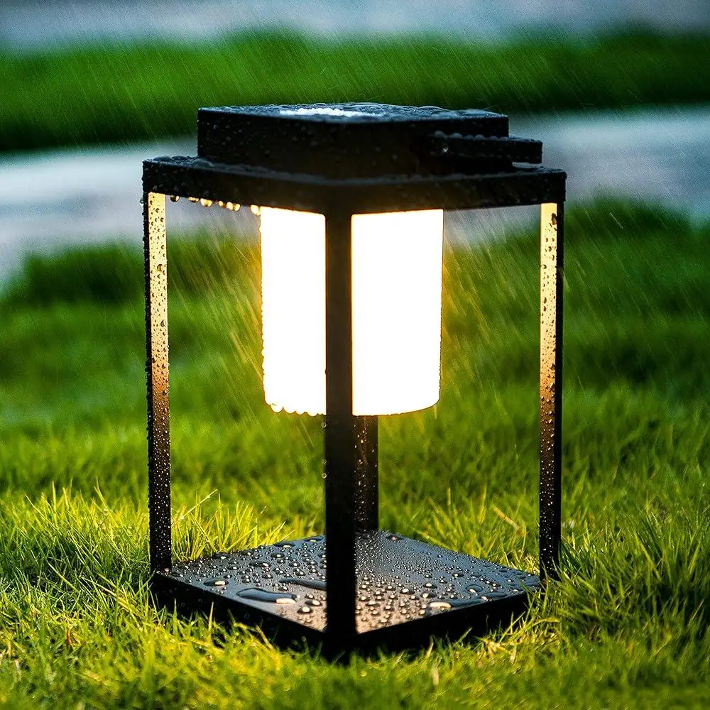Portable Waterproof Outdoor Table Lamp Rechargeable 35W 350 Lumen 3-Level Touch Control Aluminum USB Charging Lantern