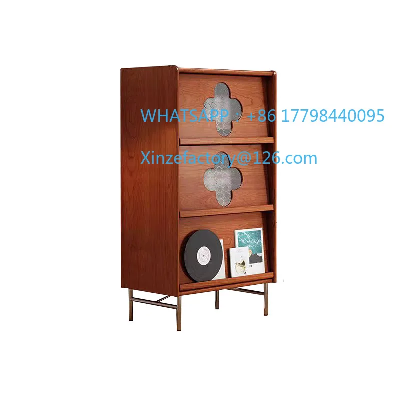 Customizable Medieval Style Solid Wood Four-leaf Clover Side Cabinet TV Cabinet Next To The Storage Cabinet Small Apartment