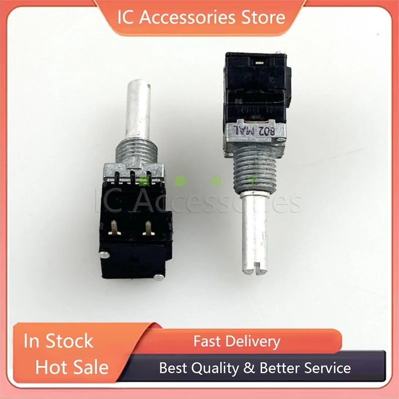 1Pcs 09 Type Single 5Pin With Rotary Switch B10K Power Amplifier Audio Volume Potentiometer 10KB Round Shaft Length 20mm