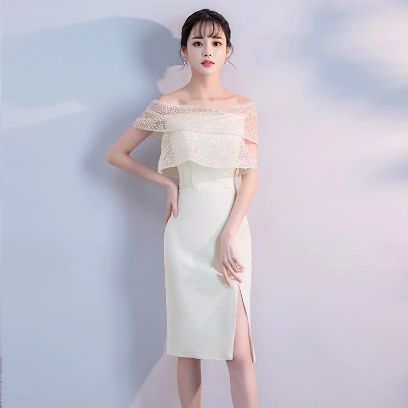 

Белое вечернее платье женское модное на одно плечо с короткой юбкой для свадьбы, вечеринки, выступления, карнавала