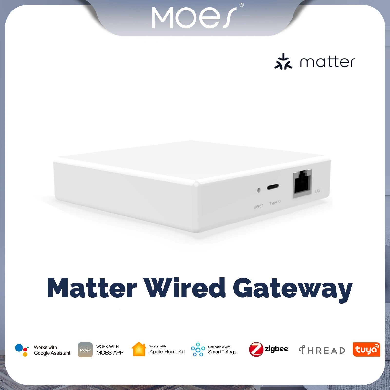 MOES Tuya Zigbee Matter Thread Gateway Smart Home Bridge Matter Hub Obsługa sterowania głosowego Siri Homekit Smartthings Google Alexa