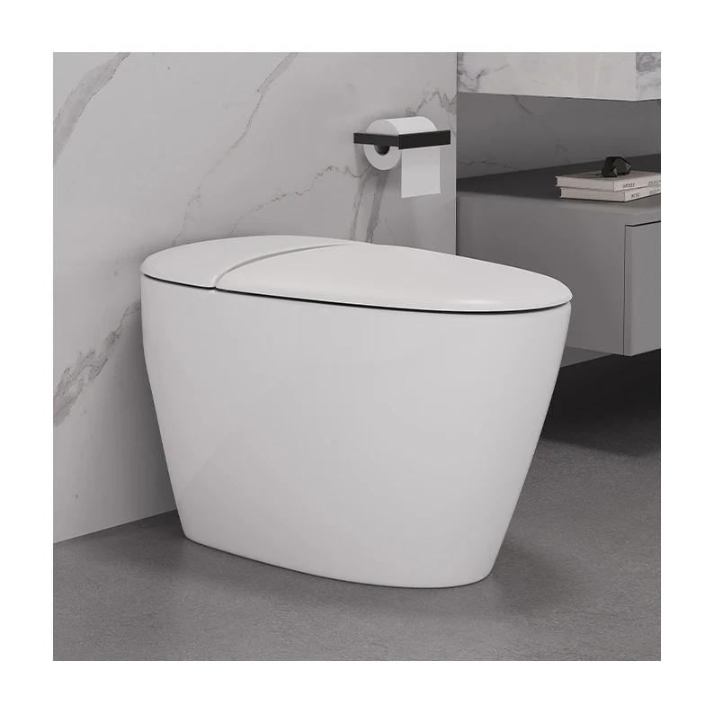 New design hotel bathroom vanity floor mounted one piece toilet foot kick flushing white ceramic toilet