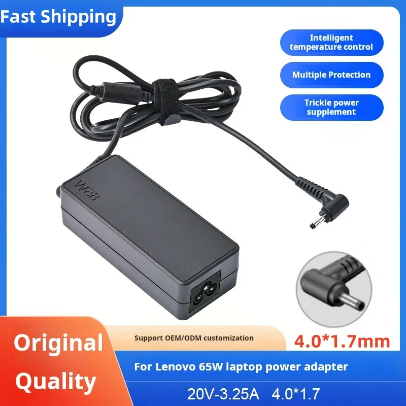 

20V 3.25A 65W 4.0*1.7mm Laptop AC Charger For Lenovo IdeaPad 330s 320 100-15 B50-10 YOGA 710 510-14ISK Redmibook 14 13 Adapter