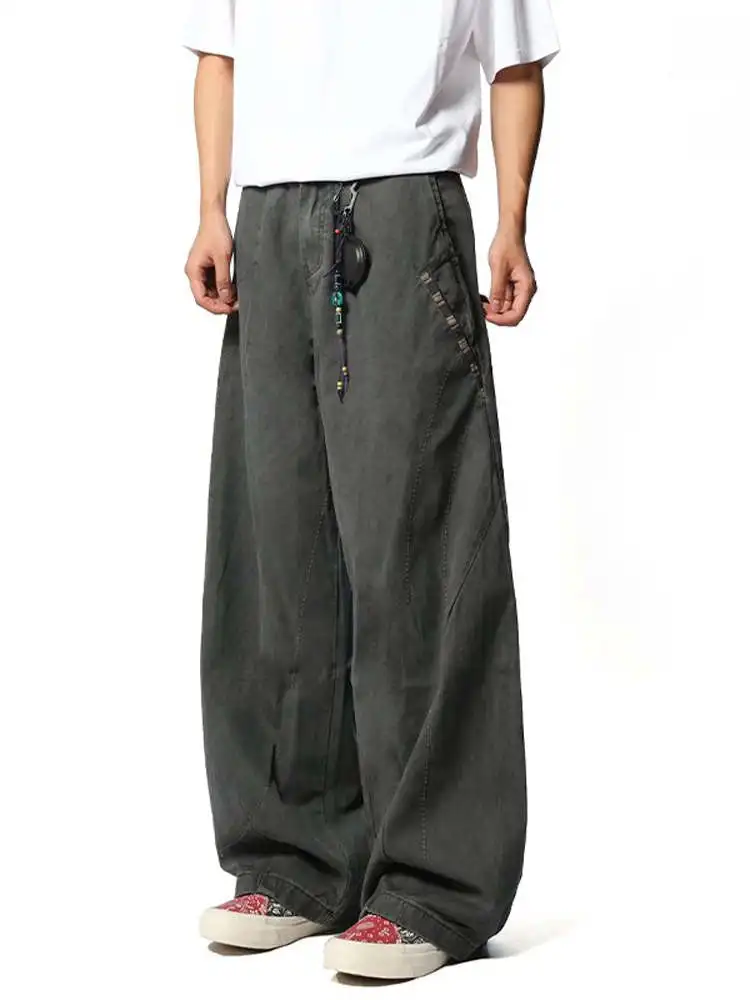 

Loose Straight Leg Workwear Pants Vintage Casual Men's Women's Faion Design Baggy Version Long Trousers for All Seasons