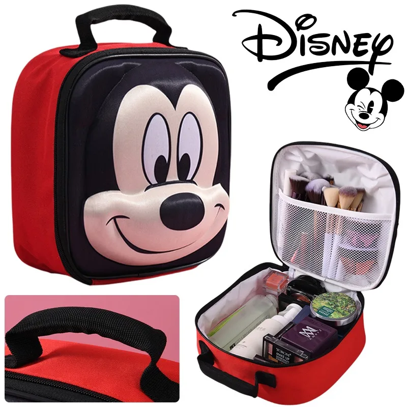 

Disney Mickey Mouse Makeup Bag Cartoon Travel Portable Large Capacity Storage Handbag Cute Toiletries Zipper Organizer Tote Bag