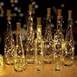 1PC 20 LED Wine Bottle Cork Copper Wire String Lights 2M Battery Powered Fairy Lights Christmas Valintine DIY Decoration