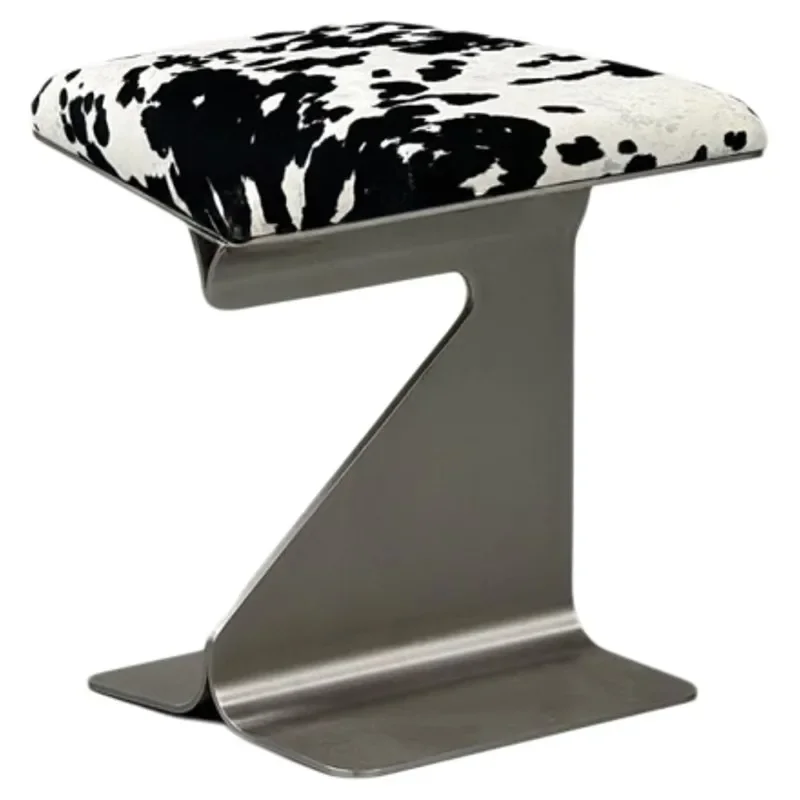 Light luxury style home art decoration living room low stool stainless steel seat cushion seat cushion bedroom makeup stool