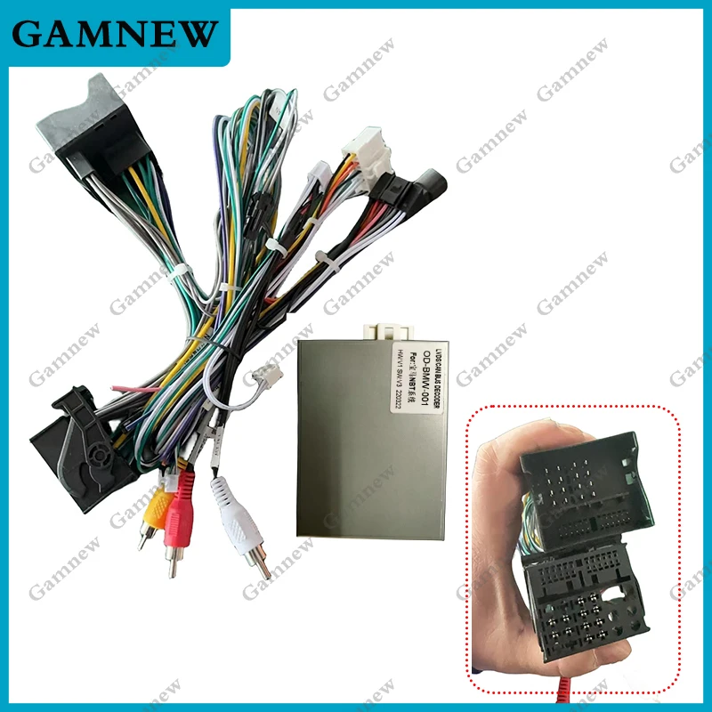 

Car 16pin Wiring Harness Adapter Canbus Box Decoder For BMW NBT System Android Radio Power Cable