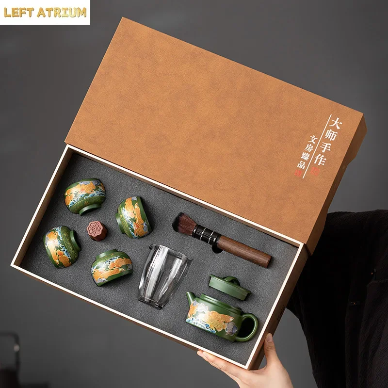 Original Purple Sand One Pot Four Cups Kung Fu Tea Set High End Tea Set Gift Box Set