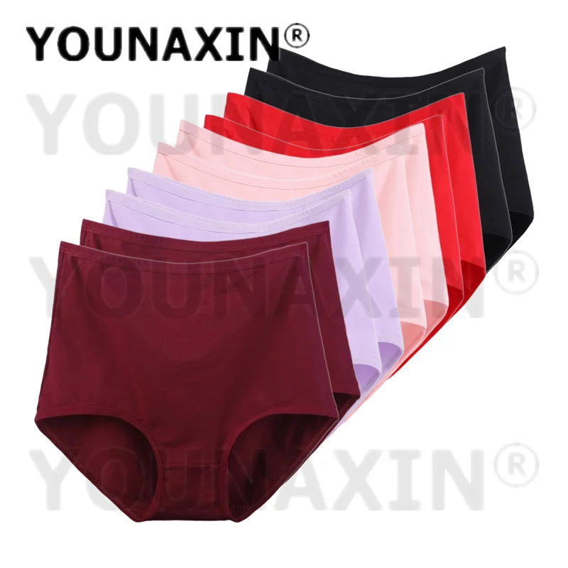 YOUNAXIN 10 Pieces Big Size Briefs Women's Underwear Breathable Undies High Waist Large Panties Undershorts XL-6XL Wholesale