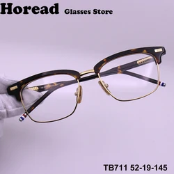 Men Square Business Titanium Acetate Glasses Frame Fashion Brand Designer Ultra-light Eyeglasses TB711 Sun Sunglasses Glasses