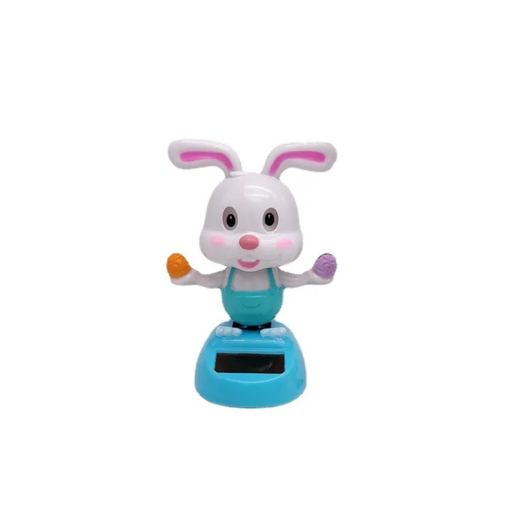 Cartoon Cute Ice Cream Rabbit Swinging Doll Solar Car Ornament Creative Car Interior Decoration Children's Solar Toys