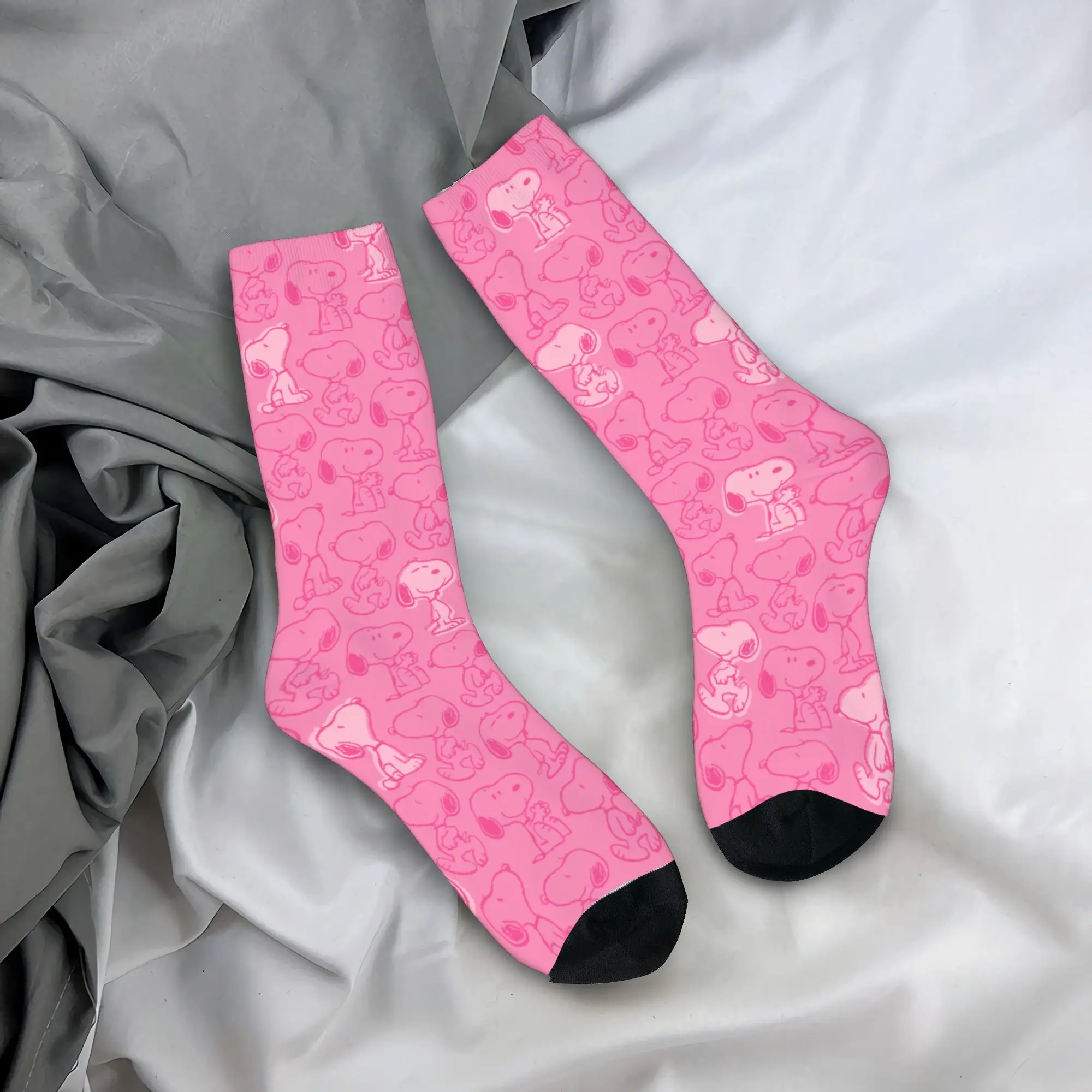 Snoopys Cartoon Socks Men's Women's Polyester Casual  Socks Novelty Spring Summer Autumn Winter Middle Tube Socks Gifts