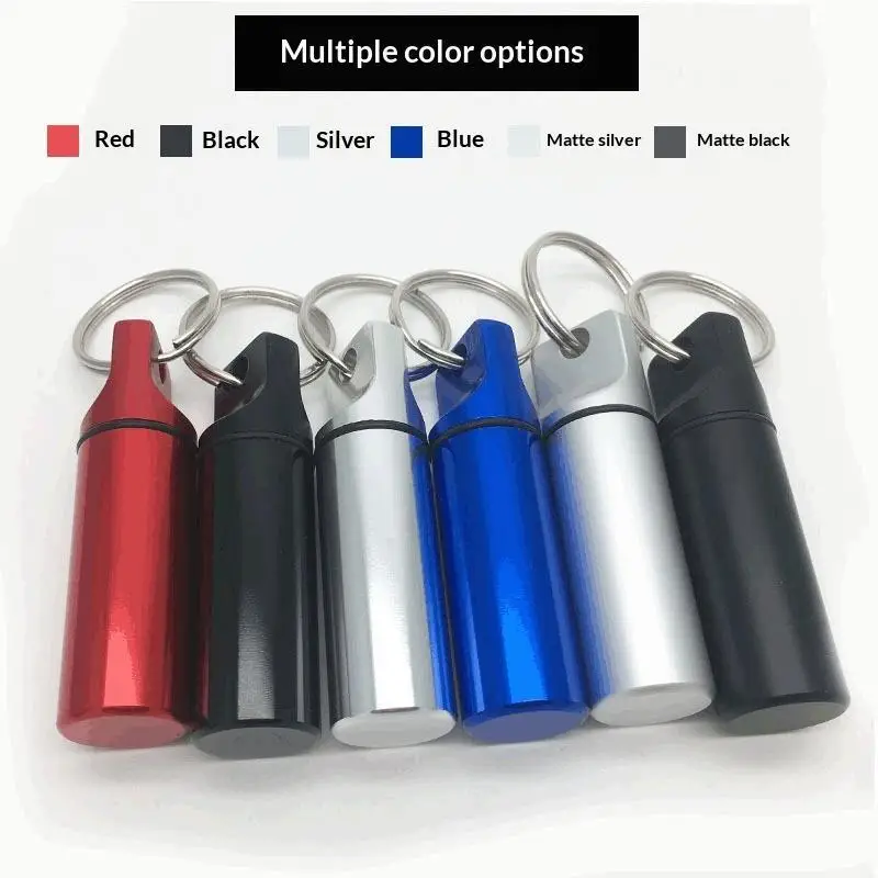 Aluminum Alloy Pill Case Keychain Waterproof Sealed Design Multiple Color Options Perfect For Outdoor Use Daily Pill Storage