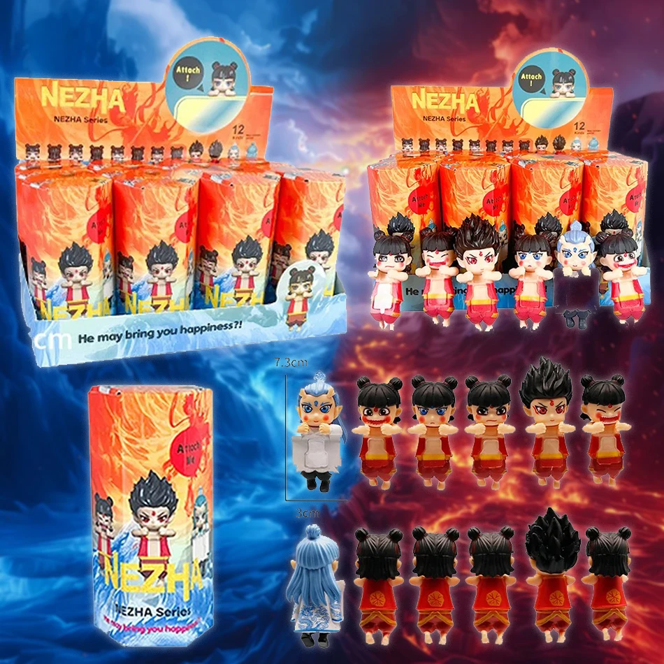 

Hot New Nezha Birth Devil Children Ne Zha aobing Cartoon Characters Models Nezha Sonny Angel Car Phone Surprise Blind Box
