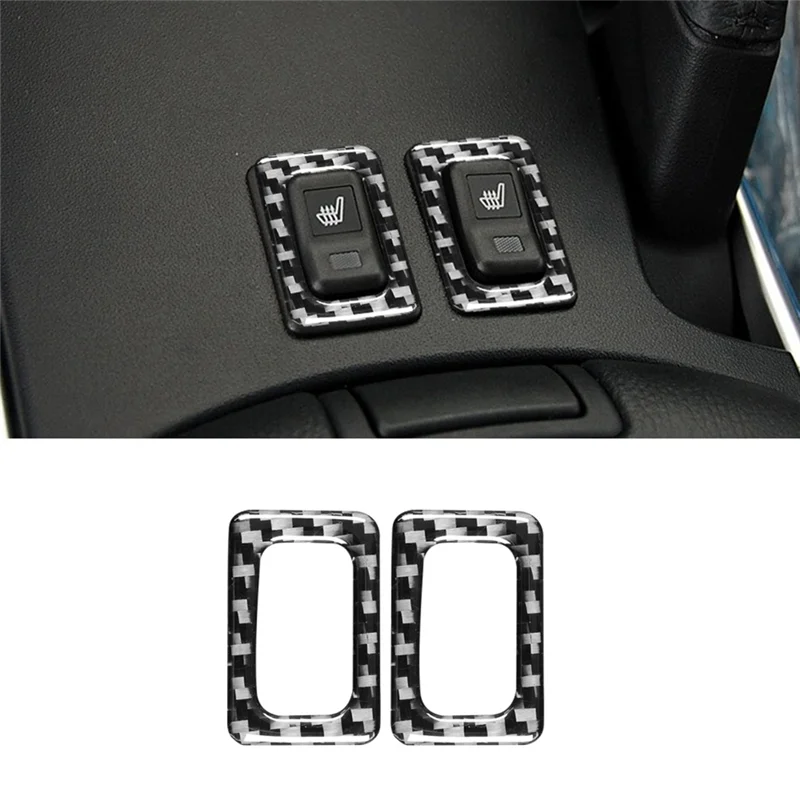 For Mazda RX8 RX-8 2004-2008 Carbon Fiber Car Seat Heating Switch Button Frame Decoration Sticker Car Accessories