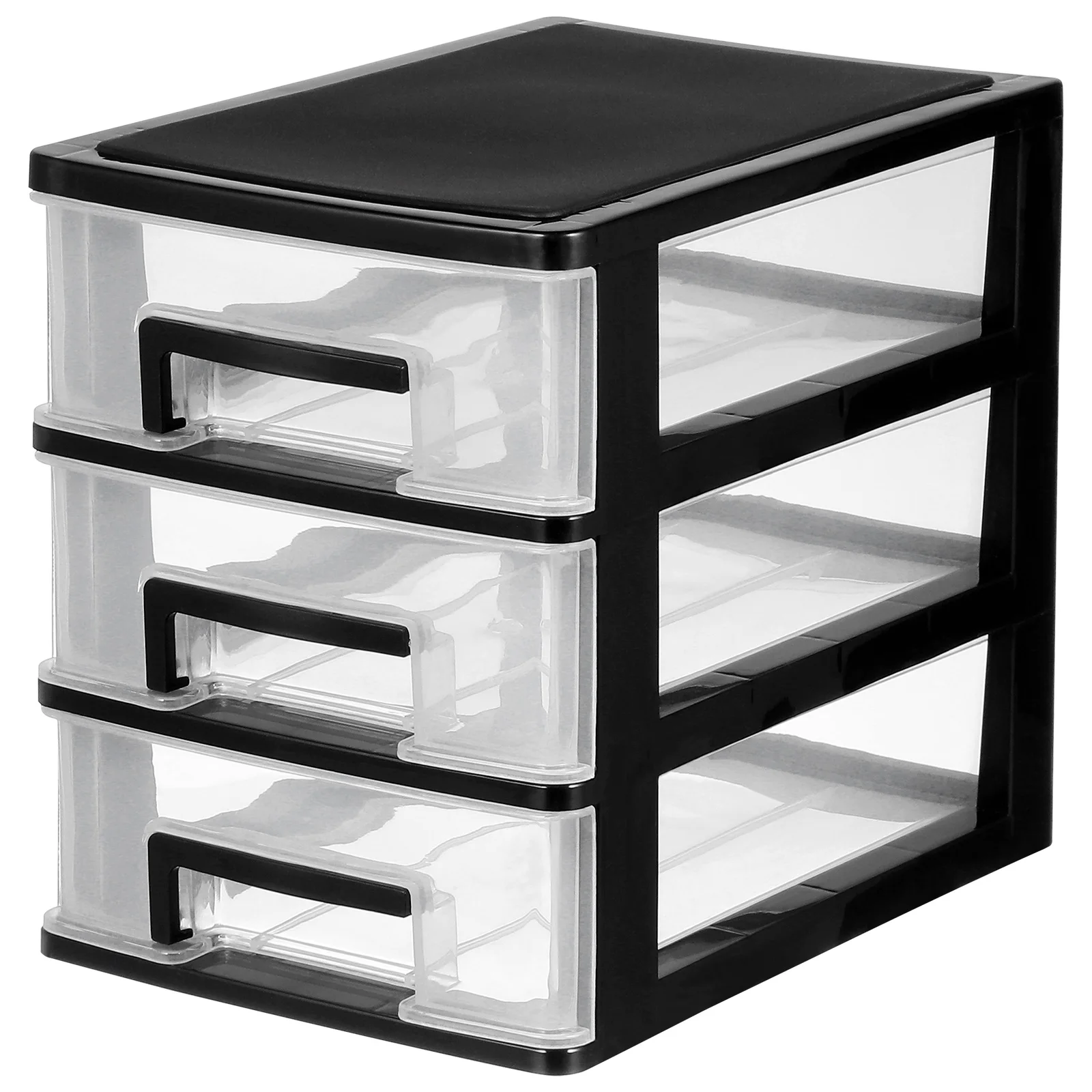 

3 Layers Storage Box Black Transparent PP Material Organizer Nail Polish Lipstick Holder Desktop Solution