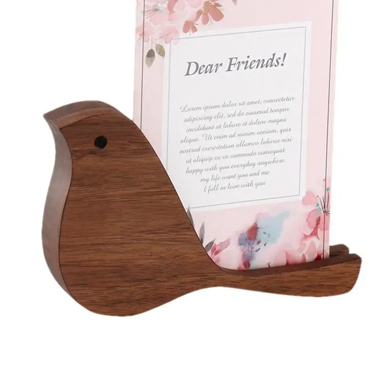 Wood Place Card Holders Bird shape Design Message & Card Holder Card Display Stand Small Adornment Bird Crafts Decor for Desk