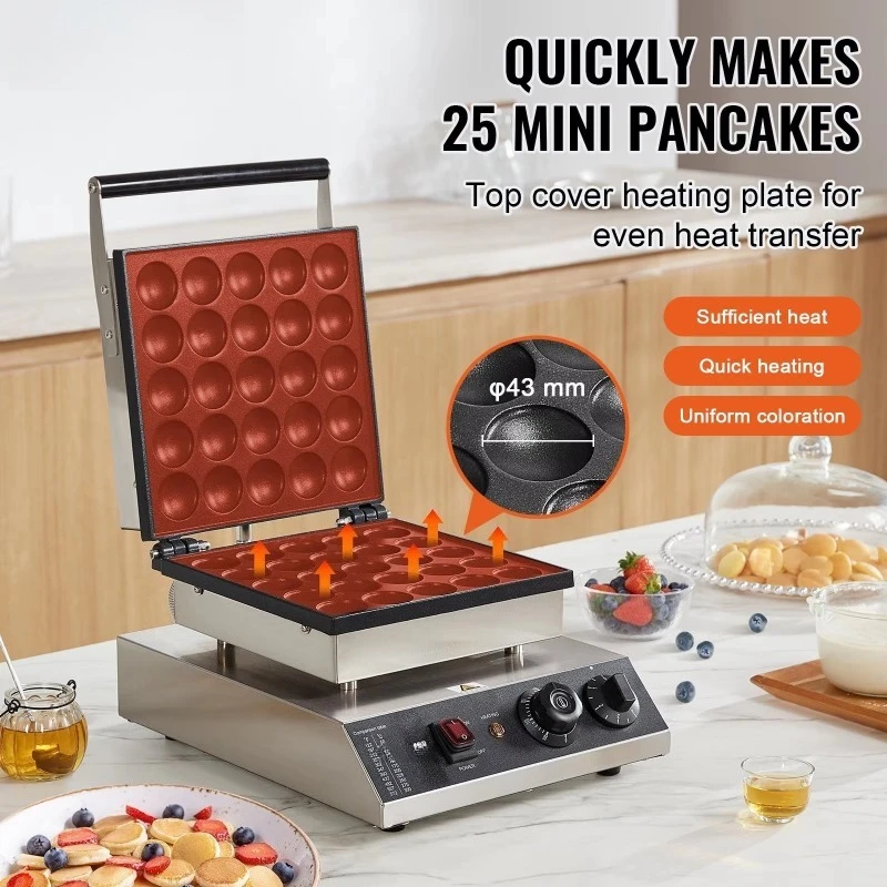 Mini pancake maker, commercial electric pancake maker, adjustable temperature, baking equipment 3