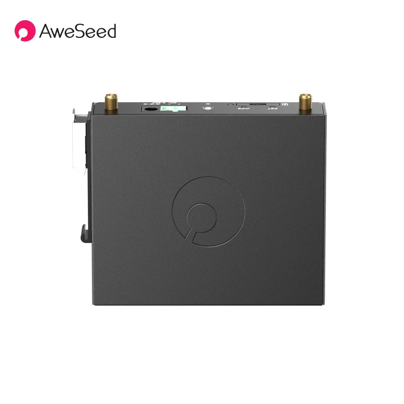 AweSeed R300A Dual SIM RS485 DIN-Rail WiFi SD-WAN Gateway CPE 2 Antennas for IoT ATM Smart Device 4G LTE Industrial Router