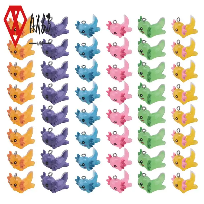 

AX83-48 PCS Animal Charms Axolotl Resin Charms For Jewelry Making Tiny Resin Animals Resin Figures Miniature Axolotl Ornament Du