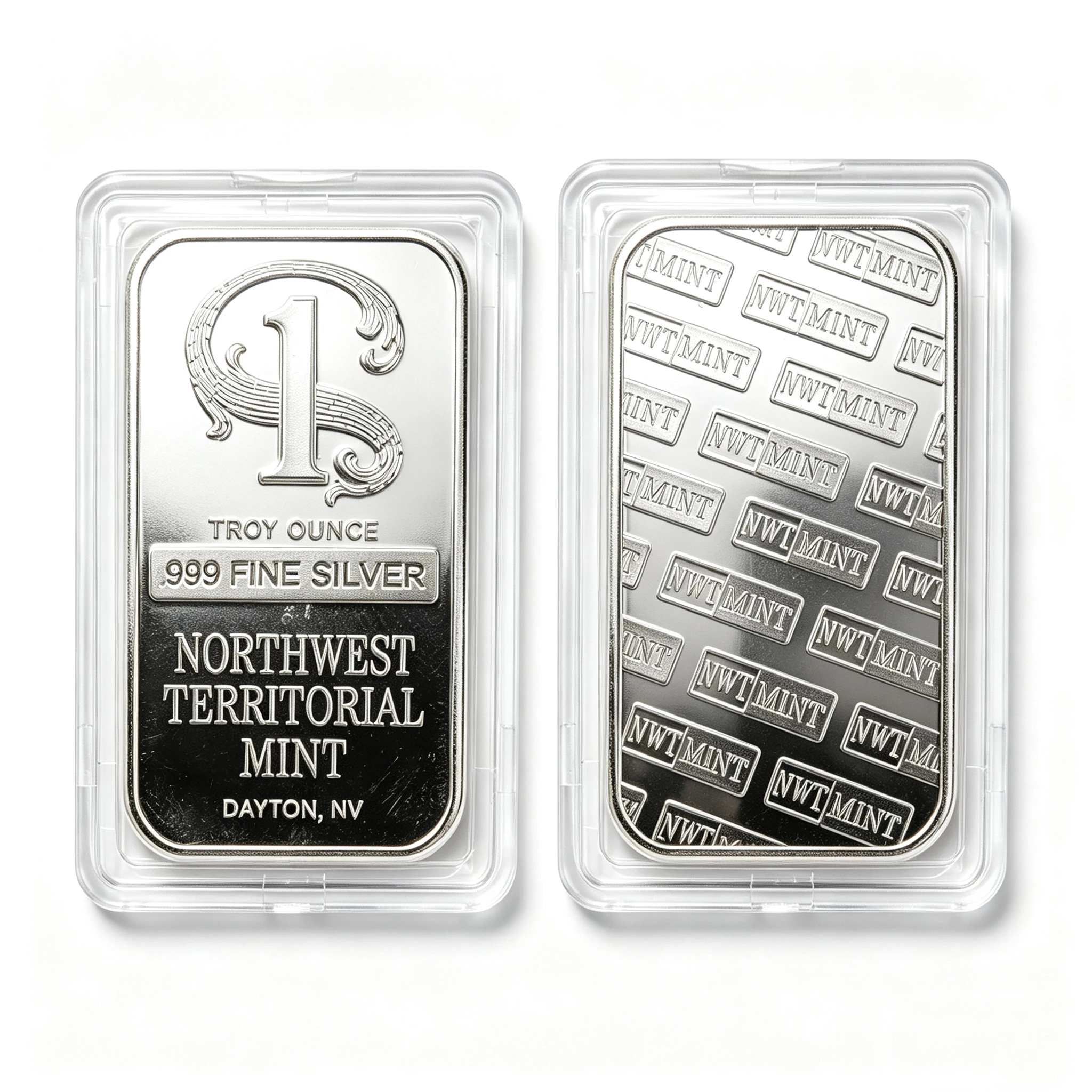 1oz Northwest Territorial Mint Style Replica Silver Bar Collectible Commemorative Ingot with Protective Capsule Plated Alloy 5x3