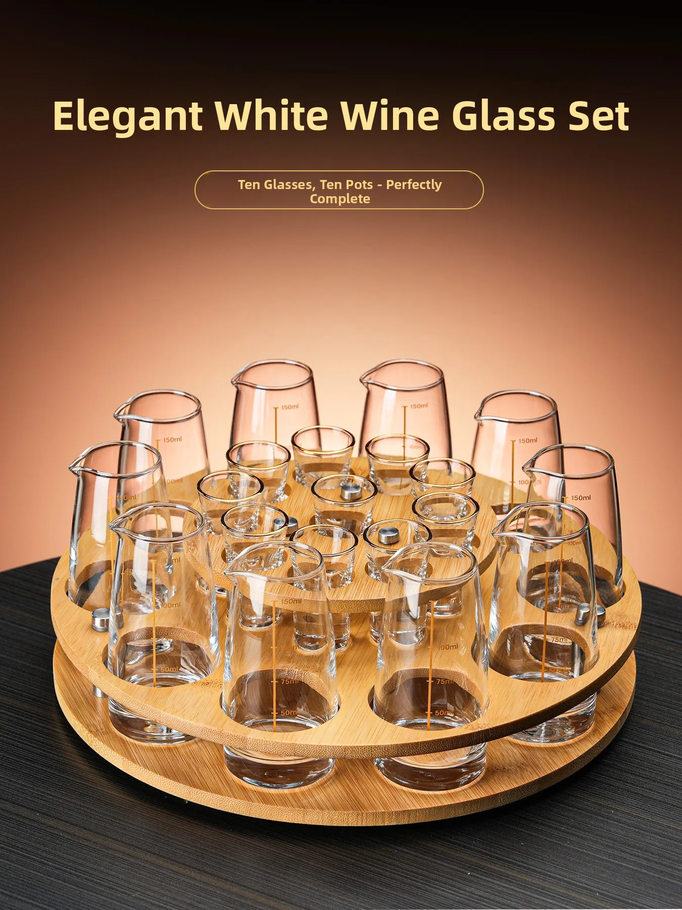 Luxury Crystal Glass Home Use White Wine Cup Set Creative  Drinking Cup Two Oz Pouring Pot Elegant Simple Style Barware