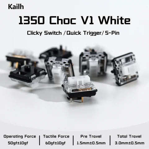 Kailh 1350 Choc V1 White Switch Hitbox Controller Clicky Creamy Low…