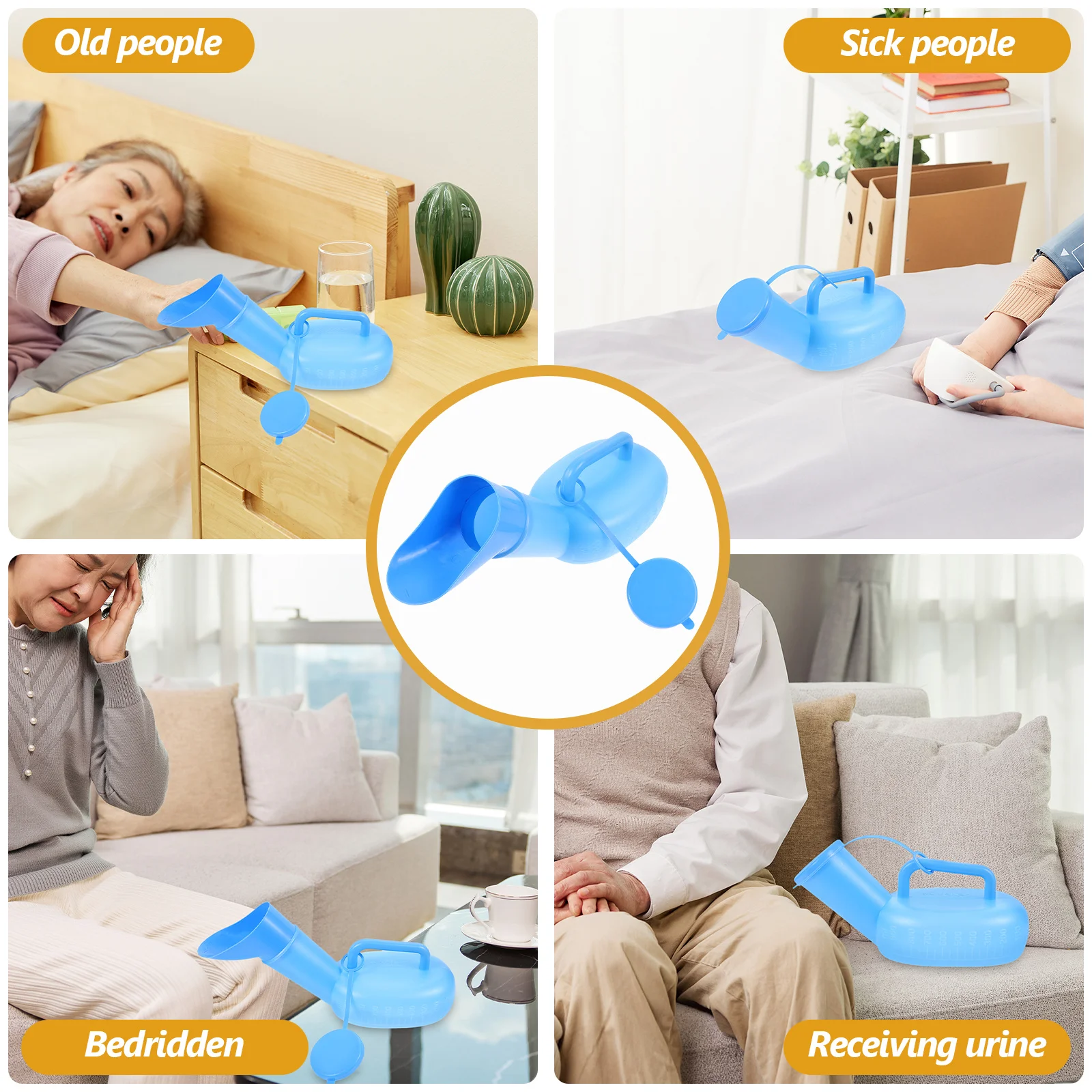 

Reusable Adult Urinal Household Daily Use Portable Plastic Urine Container For Travel Elderly Thickened Durable Pe Material