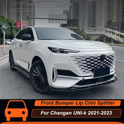 For Changan UNI-k 2021-2023 Front Bumper Lip Chin Spoiler Splitter Diffuser Bodykit Protection Guard Deflector Black Accessories