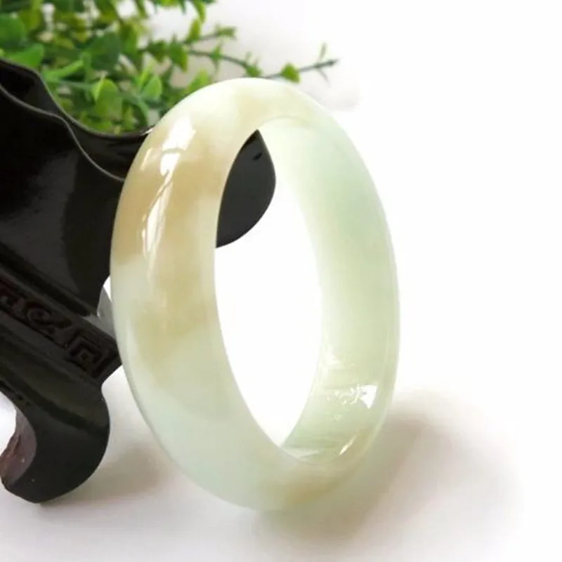 Quality Genuine Hetian Jade Bracelet Chinese Style Gray White Sugar Bangle Fashion Jewelry Accessories