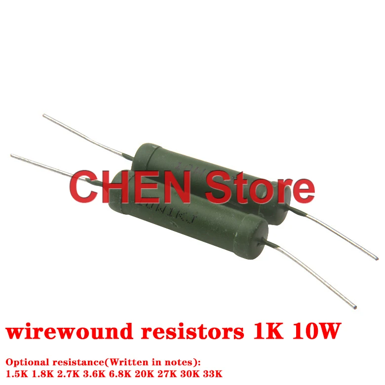 

10PCS RX21-10W 1KRJ 10R 9x32mm 5% 1K Ceramic wound resistor 10W wirewound resistors 1KJ