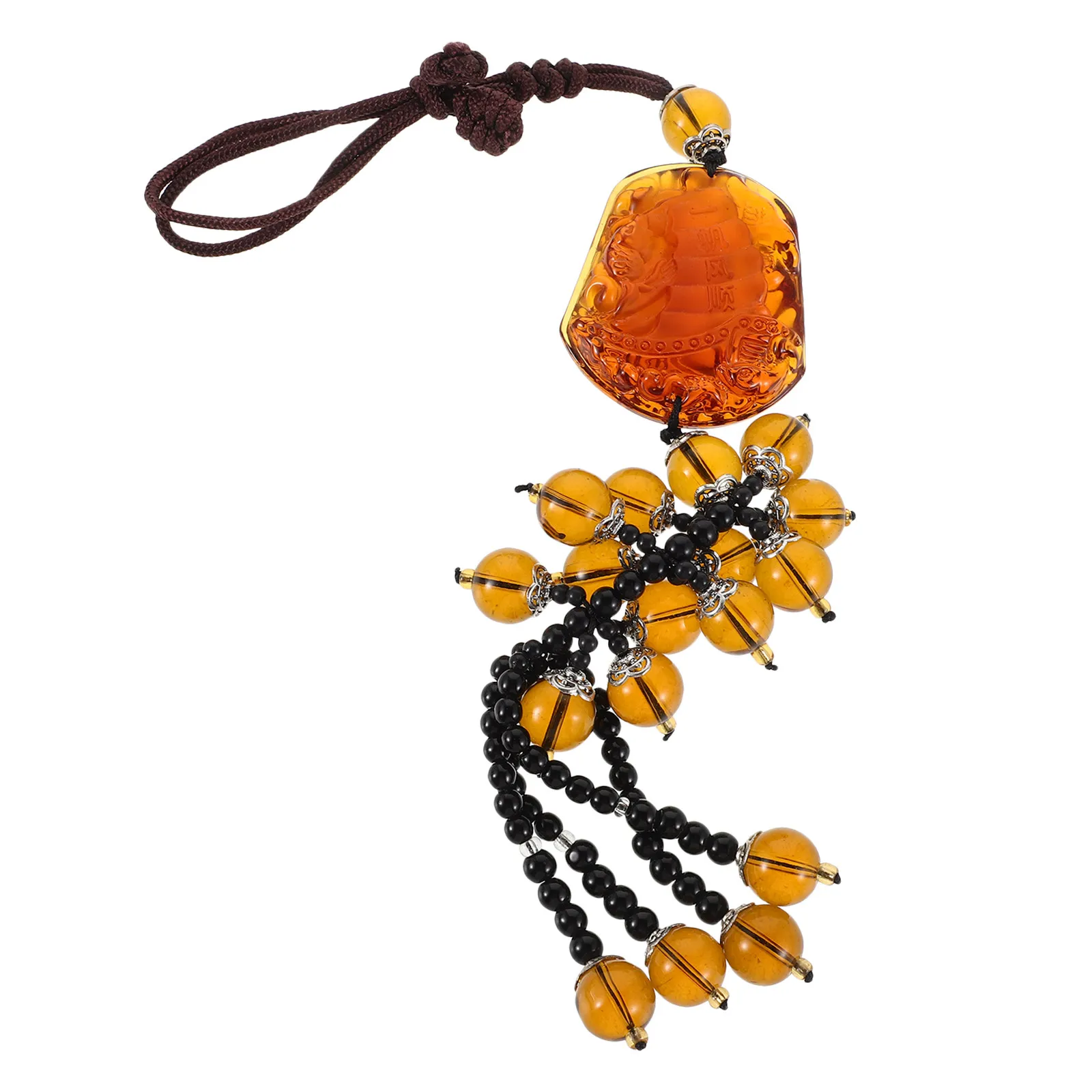 Car Rearview Mirror Pendant Dual Sided Chinese Style Lucky Charm Car Hanging Accessories Interior Rearview Mirror Hanging