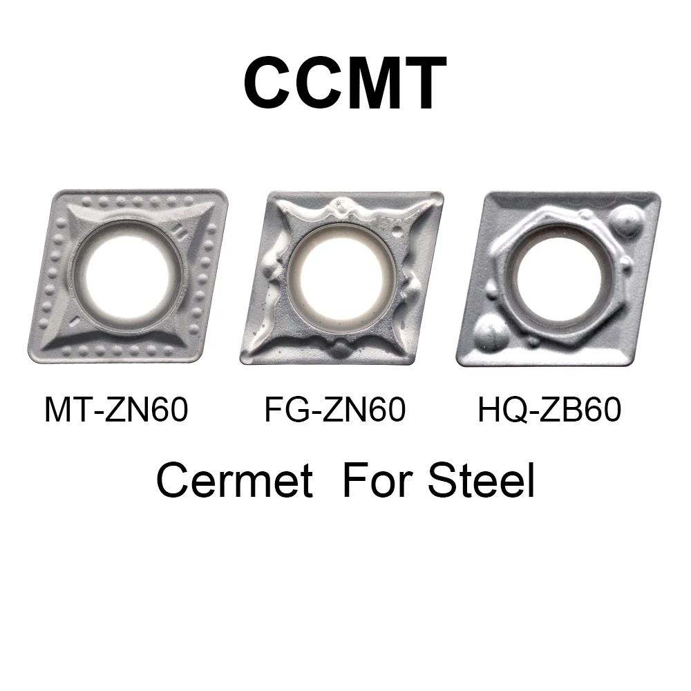 MZG 10pcs CCMT CCMT09T304 CCMT09T308 CCMT060204 MT FG HQ ZN60 Turning Boring Cutter CNC Lathe for Steel Processing Cermet Insert