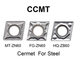 MZG 10pcs CCMT CCMT09T304 CCMT09T308 CCMT060204 MT FG HQ ZN60 Turning Boring Cutter CNC Lathe for Steel Processing Cermet Insert