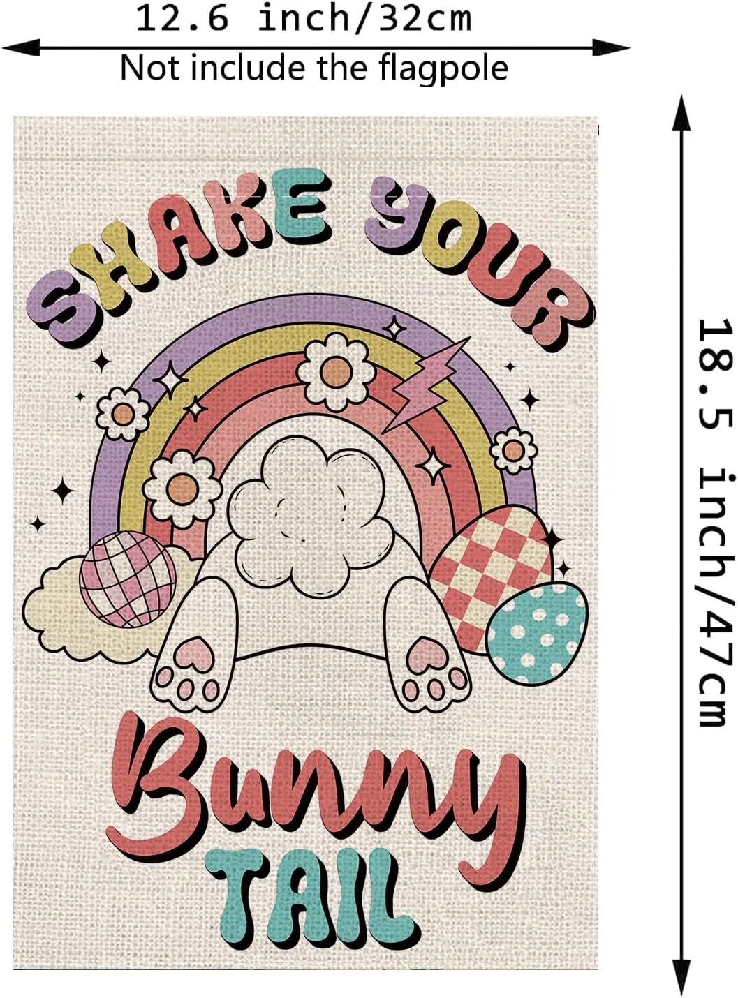 Easter Garden Flag Shake Your Bunny Tail Vertical Double Sided Holiday Funny Outdoor Yard Decor 12.5x18 Inch XAA UUV EEU SSL