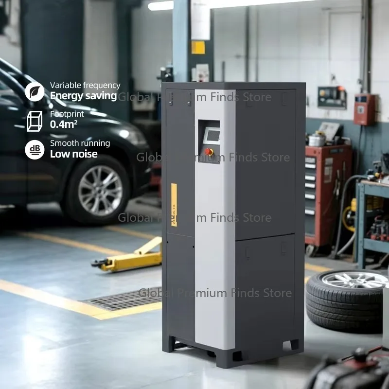 

Industrial Porta-ble Screw Air Compressor with Dryer Tank 7.5KW/10H P 220V PMVF Energy Saving Quiet for Auto Spray Painting