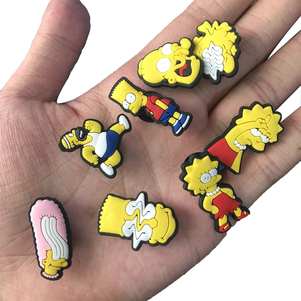Bestseller Cartoon Wacky Simpson Anime-Serie PVC-Schuhzubehör DIY Abnehmbare Wasserdichte Kreative Lustige Geschenke – Detail 11