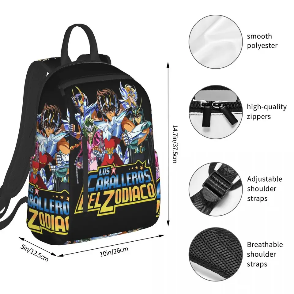 Knights Of The Zodiac Saint Seiya Backpack Student BookBag Kids