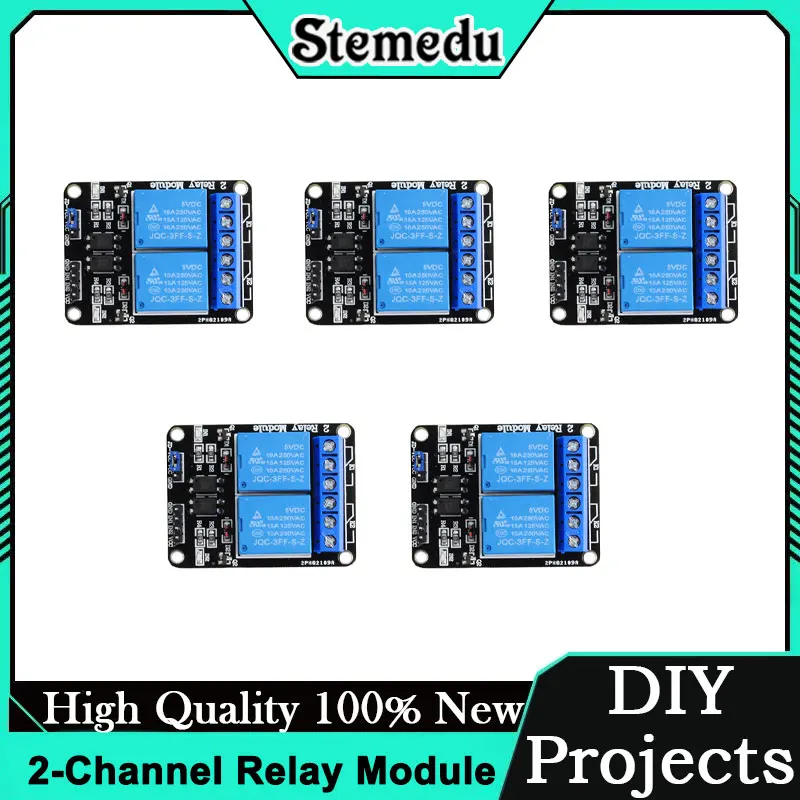 5V 2 Channel Relay Module Optocoupler Isolation Board Compatible with Arduino ESP32 Raspberry Pi PLC Automation DIY Projects