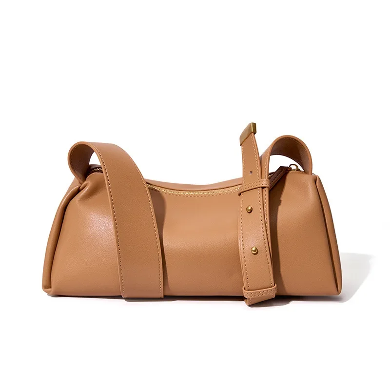 

Women Genuine Leather Shoulder Bags Black Bag Women's Crossbody French Stick Bag Summer Soft Leather Underarm Pouch